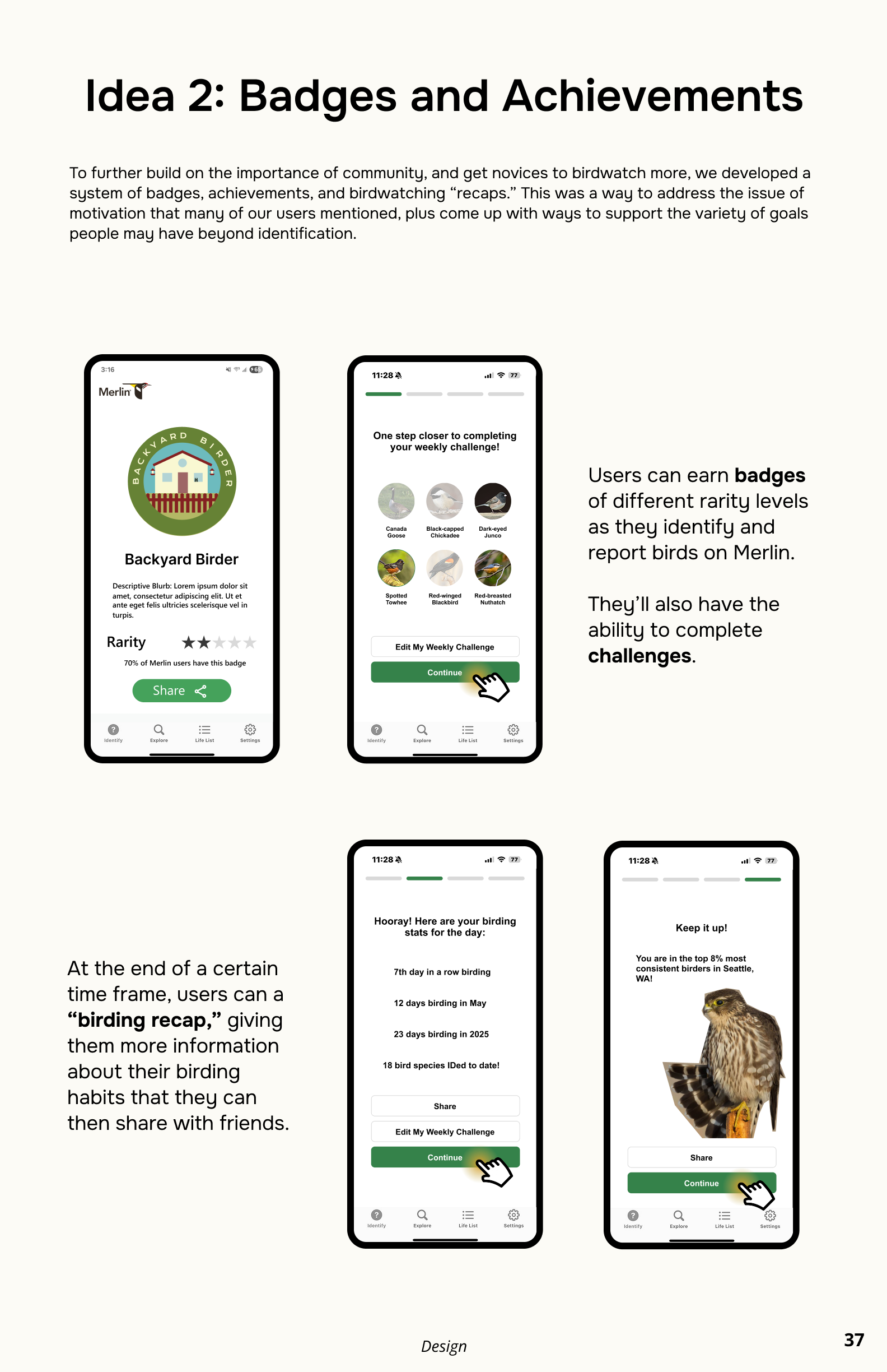 Design direction for events and community in Merlin